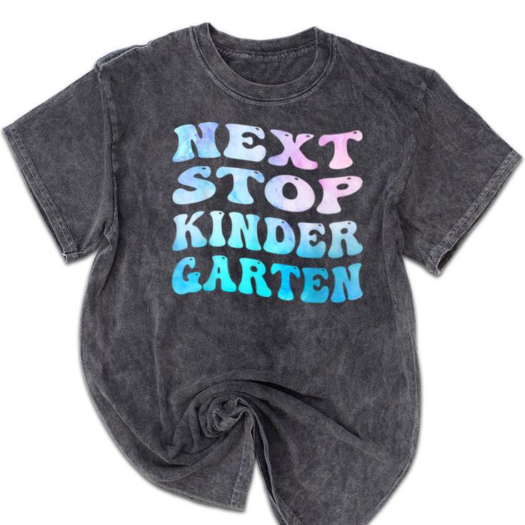 Next Stop Kindergarten Groovy Graduation Last Day Of School Mineral Wash Tshirts