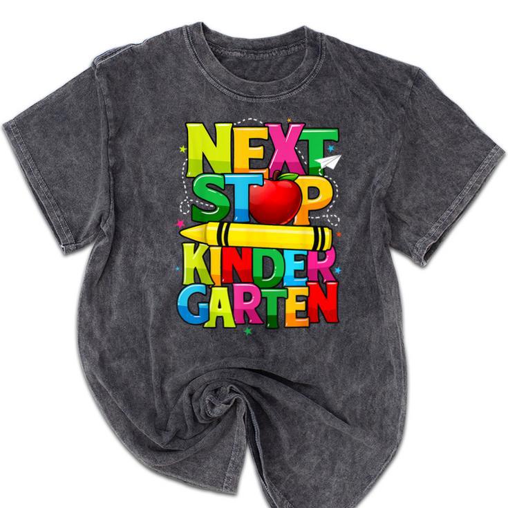 Next Stop Kindergarten Preschool Graduation 2023 Boys Girls Mineral Wash Tshirts