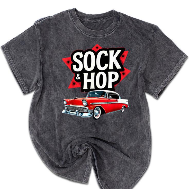 Nostalgia 1950s Sock Hop Dance Mineral Wash Tshirts