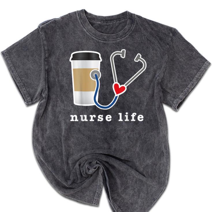 Nurse Life Graphic Nursing School Graduation Mineral Wash Tshirts