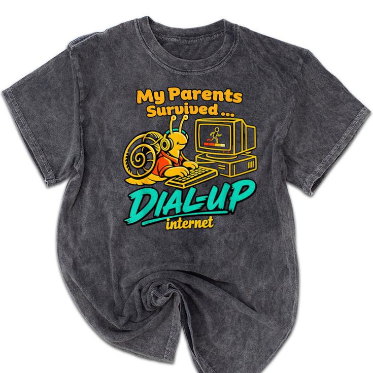 My Parents Survived Dial Up Internet Nostalgia 90s Mineral Wash Tshirts