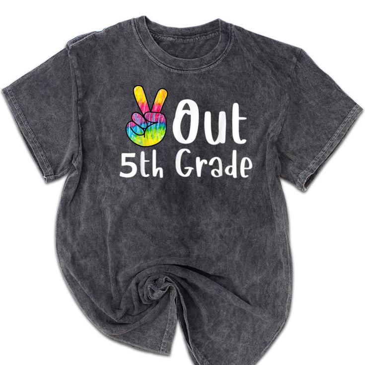 Peace Out 5th Grade Tie Dye Graduation Class Of 2026 Mineral Wash Tshirts