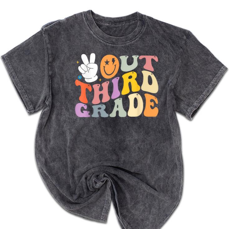 Peace Out Third 3rd Grade Graduation Graduate Class Of 2025 Mineral Wash Tshirts