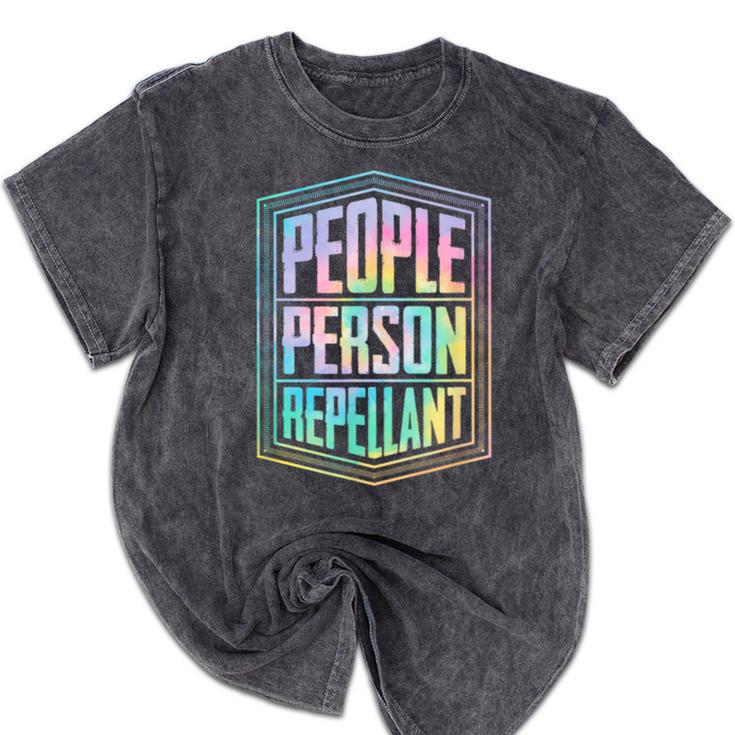 People Person Repellant Antisocial Introvert Mineral Wash Tshirts