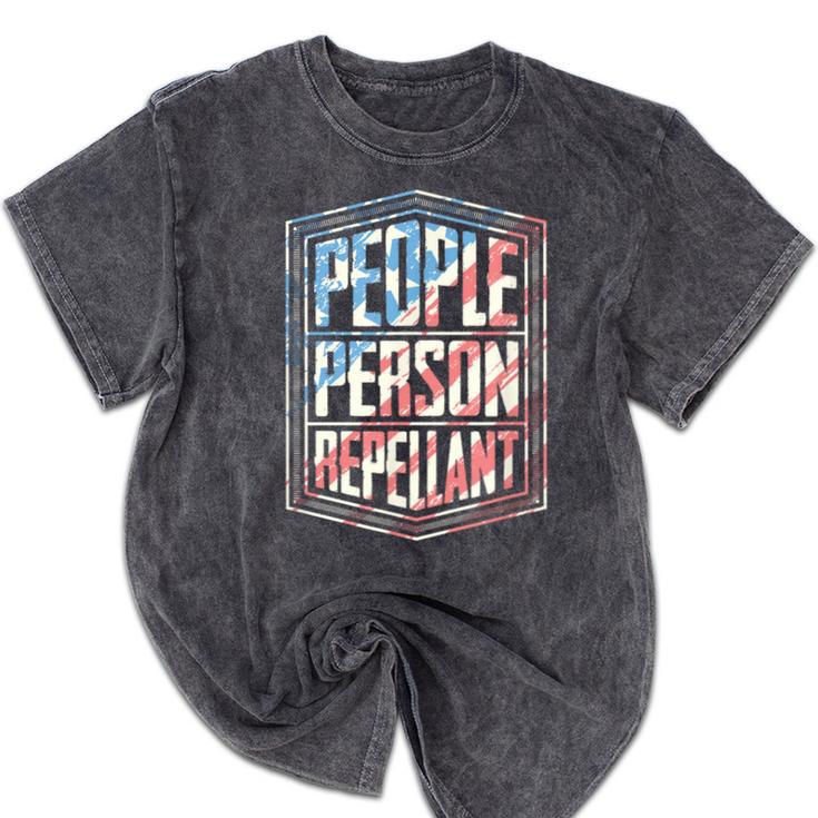 People Person Repellant Introvert Mineral Wash Tshirts