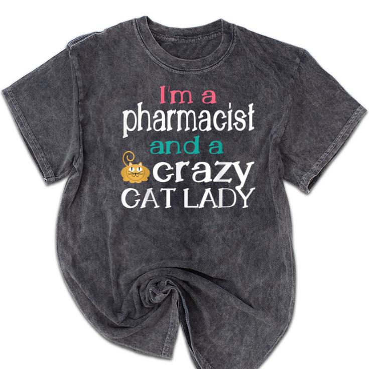 Pharmacist Cat Lady PharmD Women Graduation Mineral Wash Tshirts