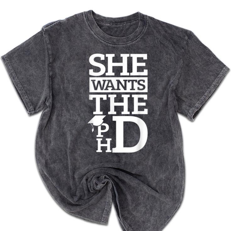 PhD Doctorate Husband Boyfriend PhD Graduation Mineral Wash Tshirts