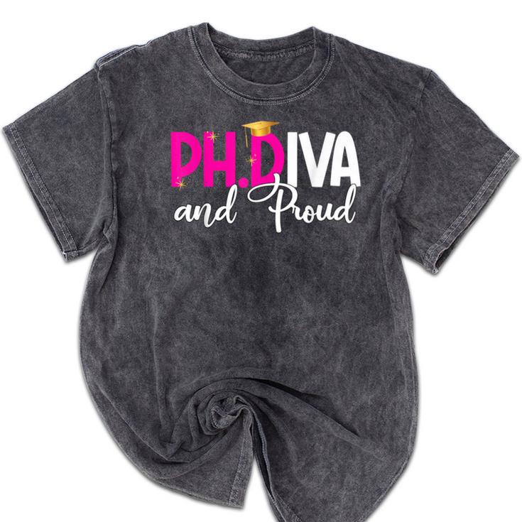 PhDiva Graduation Doctorate Student Graduate Mineral Wash Tshirts