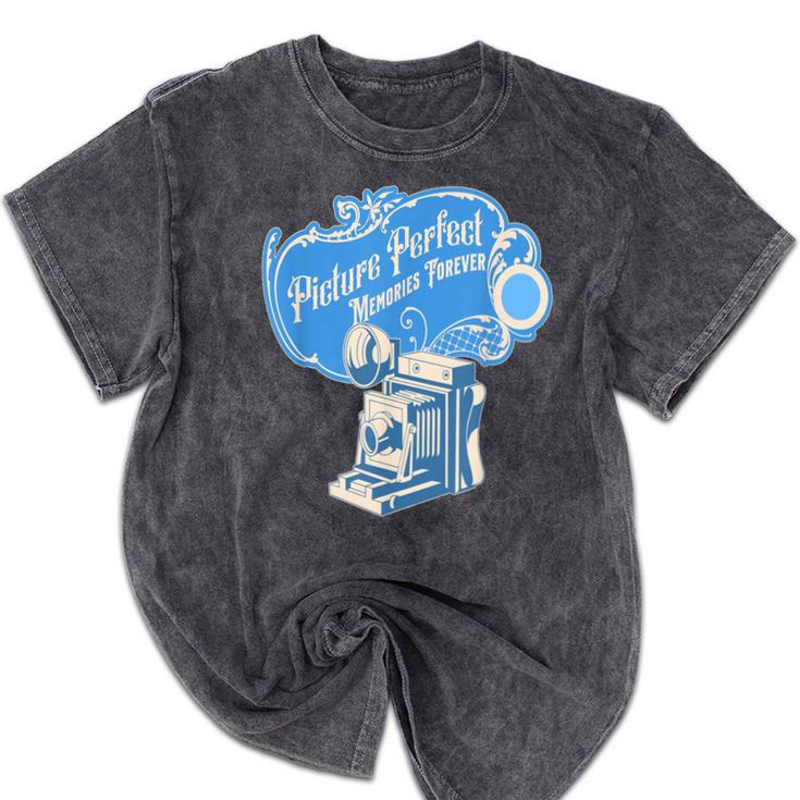 Picture Perfect Memories Forever Vintage Camera Nostalgia Mineral Wash Tshirts