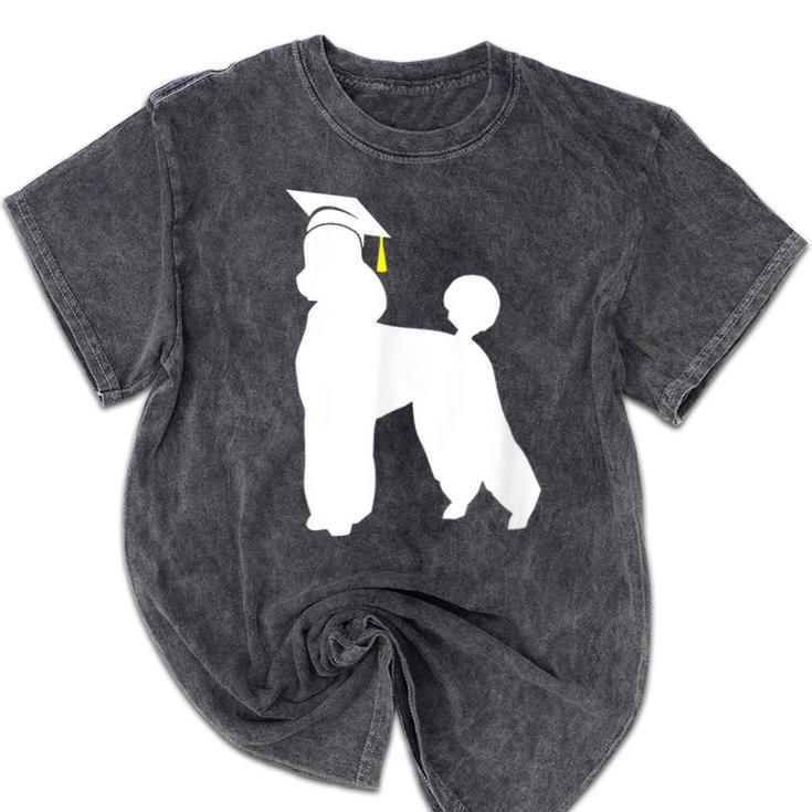 Poodle Graduation Dog Graduate Mineral Wash Tshirts