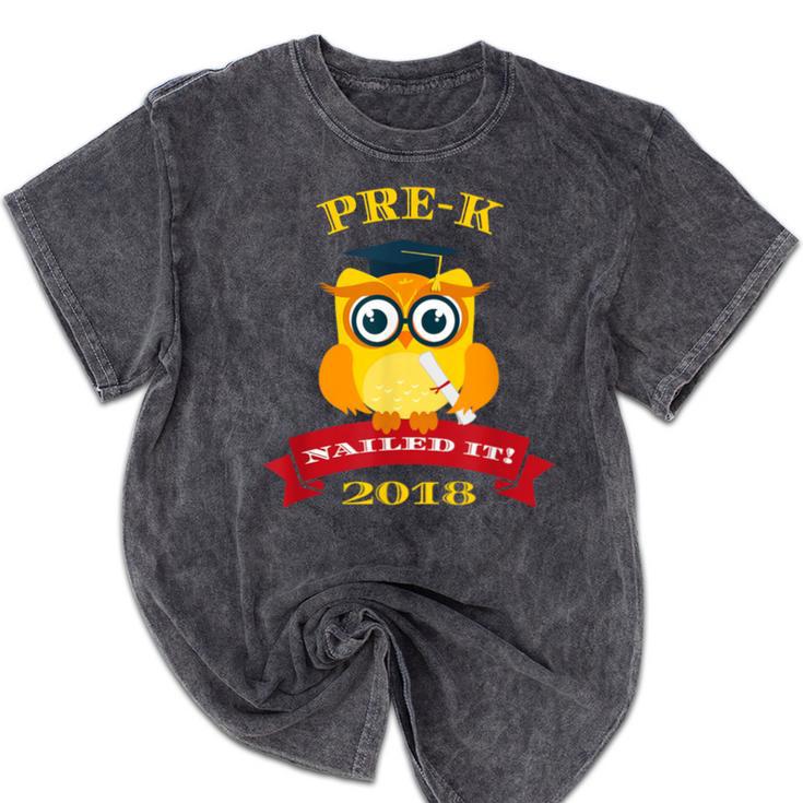 Pre-K Graduation 2018 Cute Owl Mineral Wash Tshirts