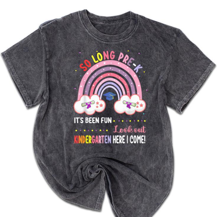 Pre k Graduation Class 2025 Graduate Pre-k Rainbow Girls Mineral Wash Tshirts