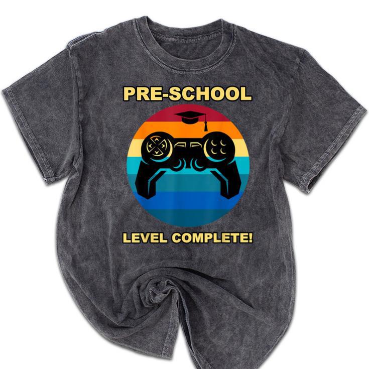 Pre-School Level Complete Graduation Video Gamer Preschool T Mineral Wash Tshirts