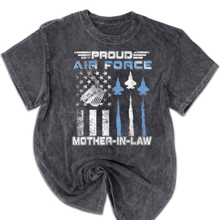Proud Air Force Mother-In-Law US Air Force Graduation Mineral Wash Tshirts