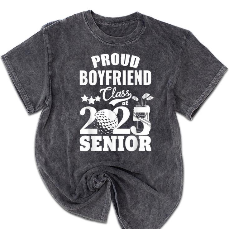 Proud Boyfriend Class Of 2025 Graduation Senior 2025 Golf Mineral Wash Tshirts