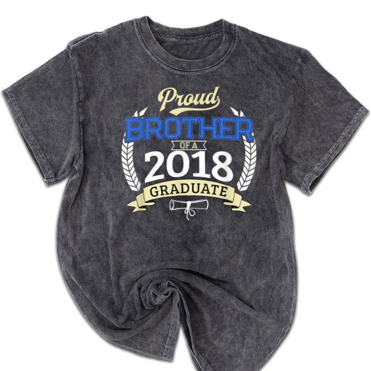 Proud Brother Of 2018 Graduate Shirt Graduation Grad Mineral Wash Tshirts