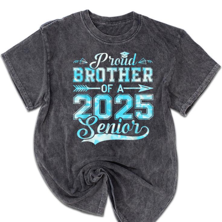 Proud Brother Of a 2025 Senior Graduate Graduation Mineral Wash Tshirts