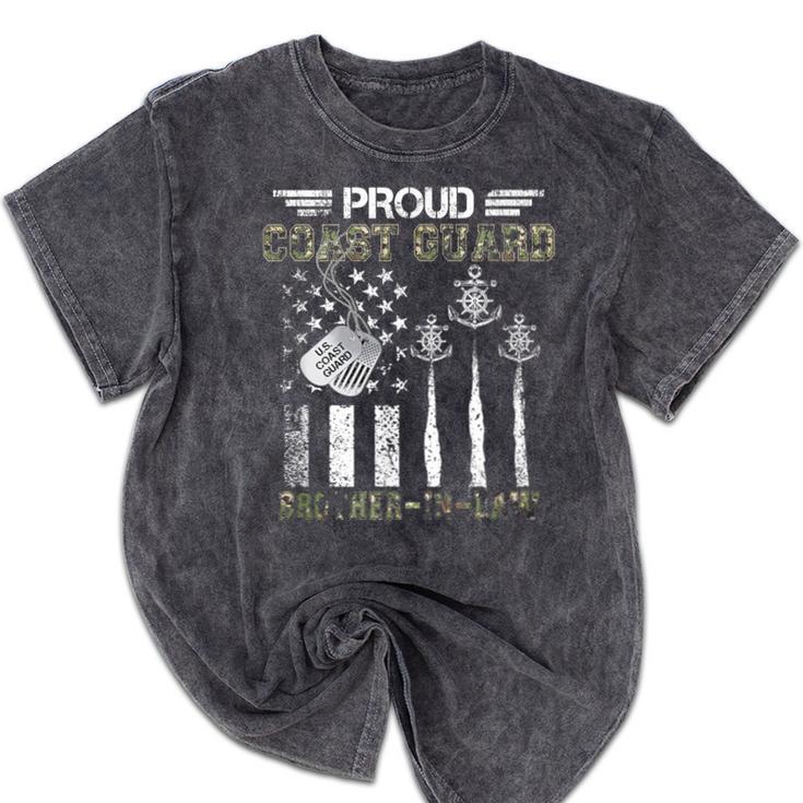 Proud Coast Guard Brother-In-Law US Coast Guard Graduation Mineral Wash Tshirts