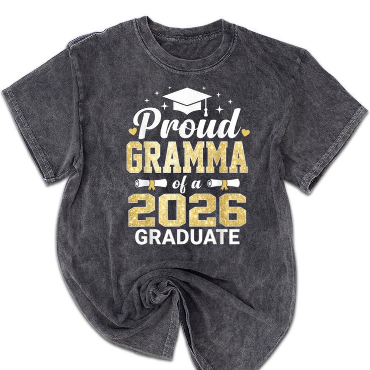 Proud Gramma Of A 2026 Graduate Class Of Graduation Mineral Wash Tshirts