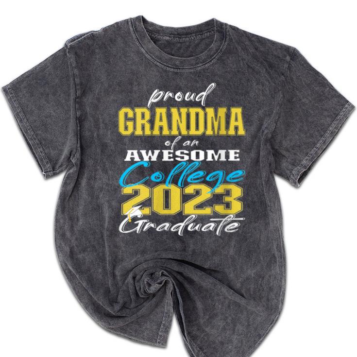 Proud Grandma Of 2023 College Graduate Family 23 Graduation Mineral Wash Tshirts