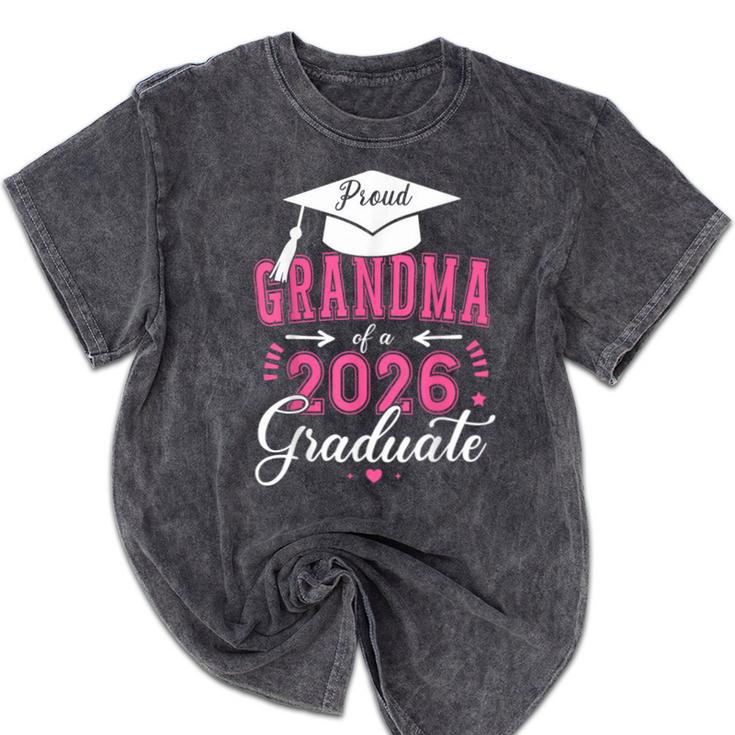 Proud Grandma Of a Class Of 2026 Graduate For Graduation Mineral Wash Tshirts