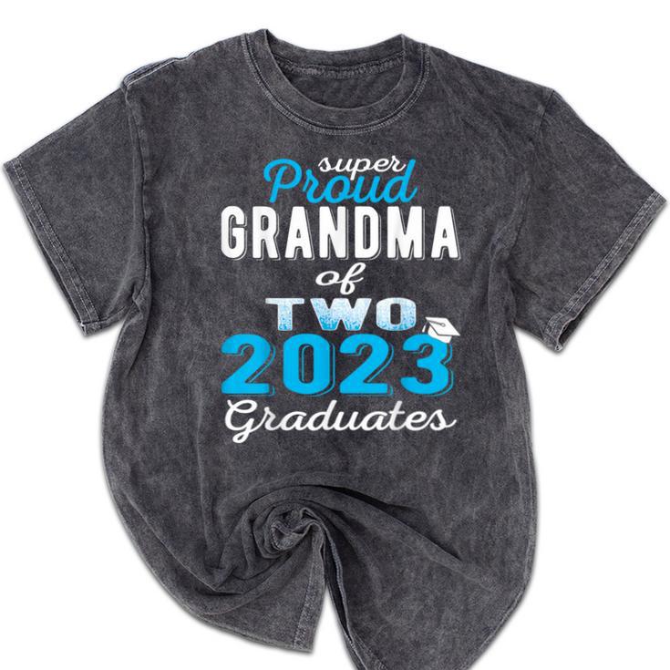 Proud Grandma Of Two 2023 Graduate Class 2023 Graduation Mineral Wash Tshirts