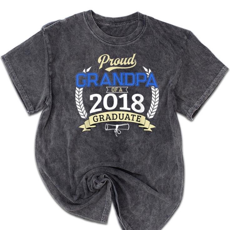 Proud Grandpa Of 2018 Senior Shirt Graduation Grad Mineral Wash Tshirts