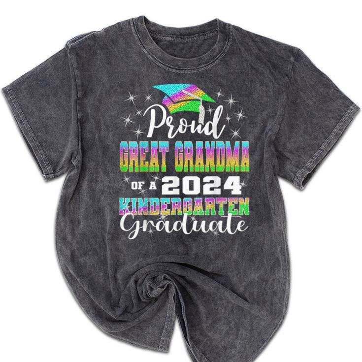 Proud Great Grandma Of Kindergarten Graduate 2024 Graduation Mineral Wash Tshirts