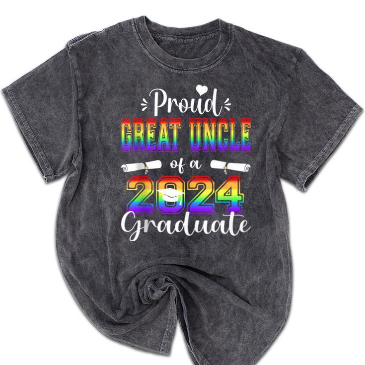 Proud Great Uncle Of 2024 Graduate Class 2024 Graduation Mineral Wash Tshirts