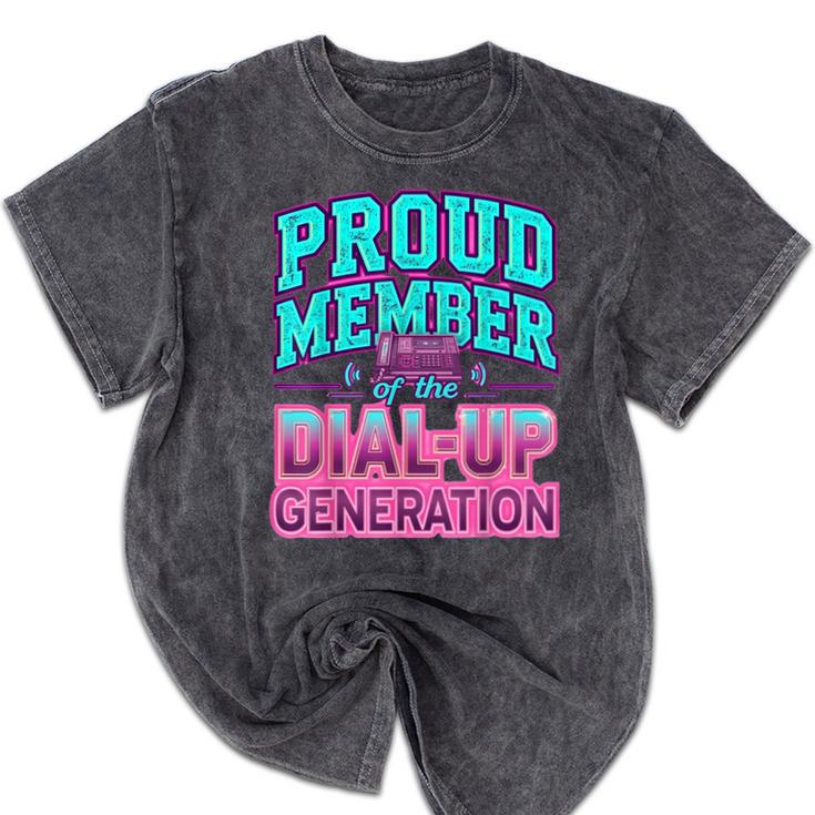 Proud Member Of The Dial Up Club Tech Nostalgia Top Mineral Wash Tshirts