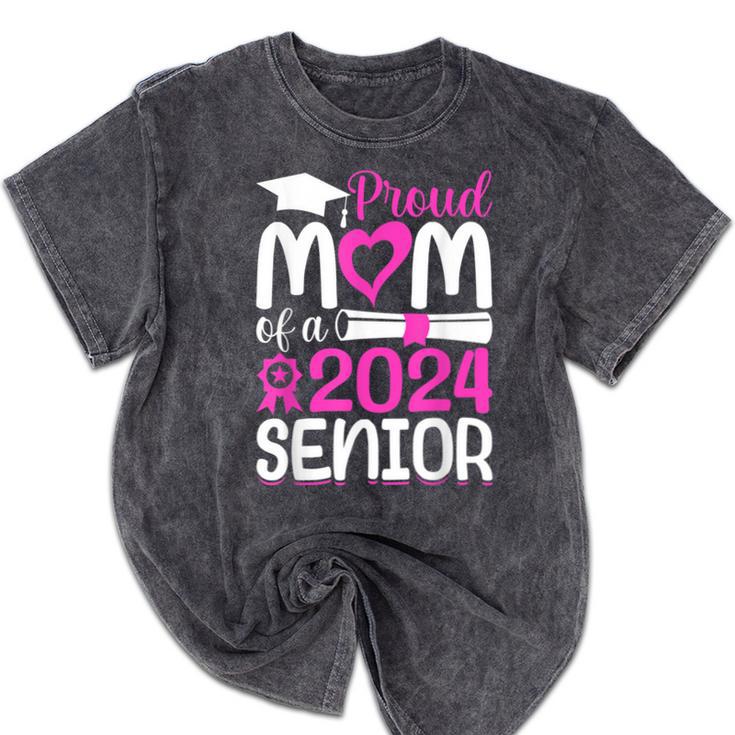 Proud Mom Of A 2024 Senior Graduation Mineral Wash Tshirts