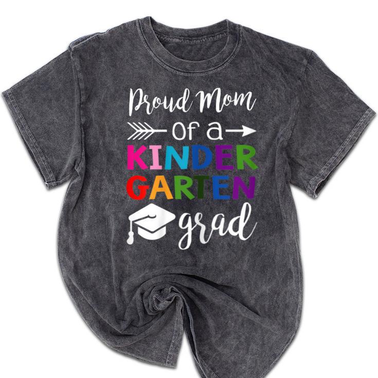 Proud Mom Of A Kindergarten Grad Shirt Graduation Mineral Wash Tshirts