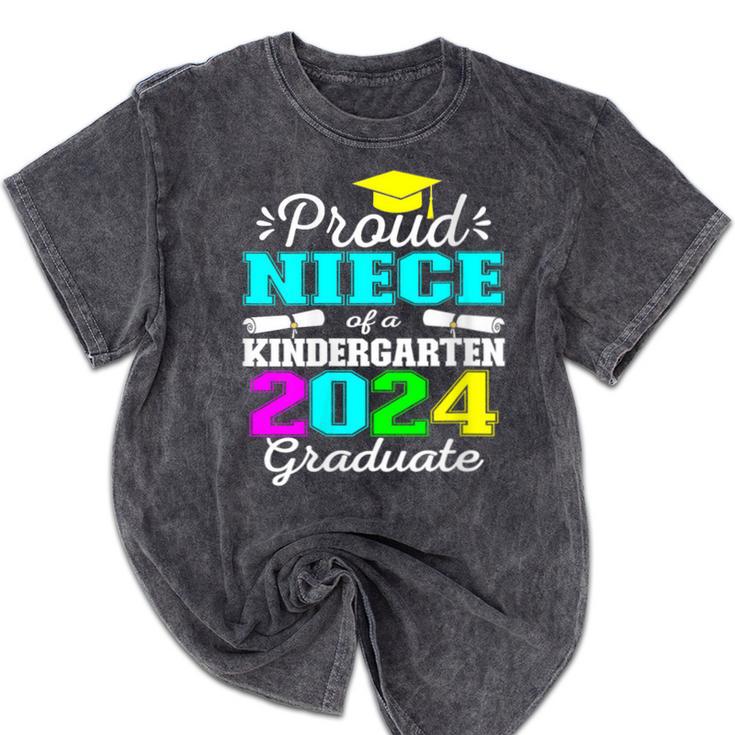Proud Niece Of Kindergarten Graduate 2024 Graduation Niece Mineral Wash Tshirts