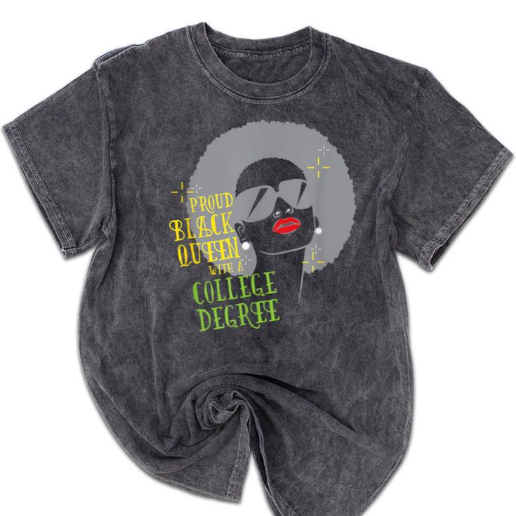 Proud Queen College Graduation Mineral Wash Tshirts