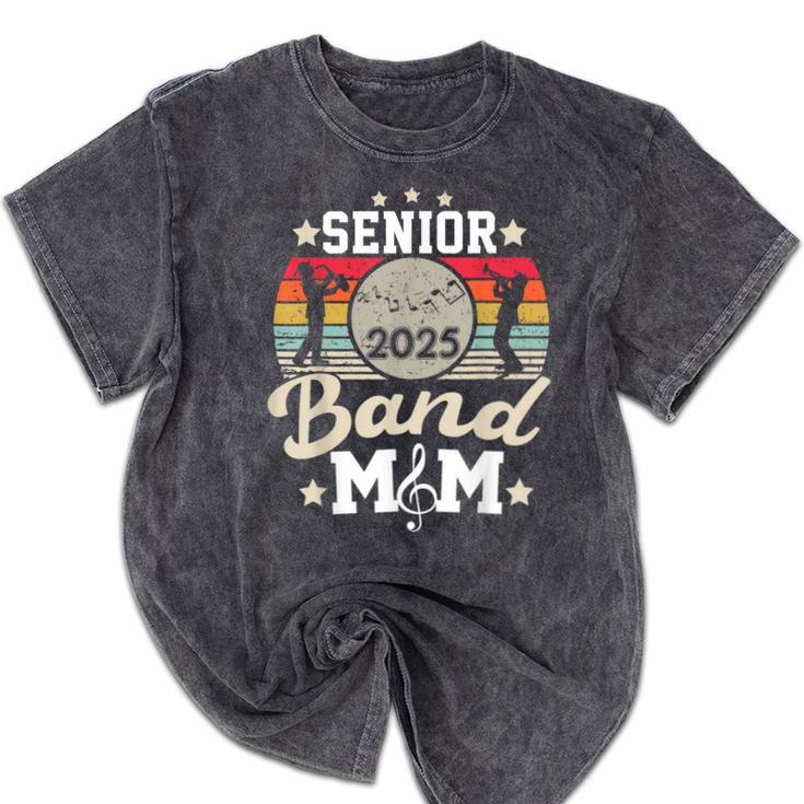 Proud Senior Mom Marching Band Mom Class Of 2025 Graduation Mineral Wash Tshirts