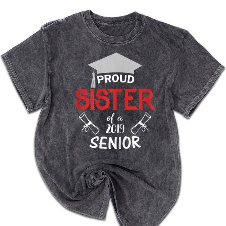 Proud Sister Of a 2019 Senior Graduation Family Mineral Wash Tshirts