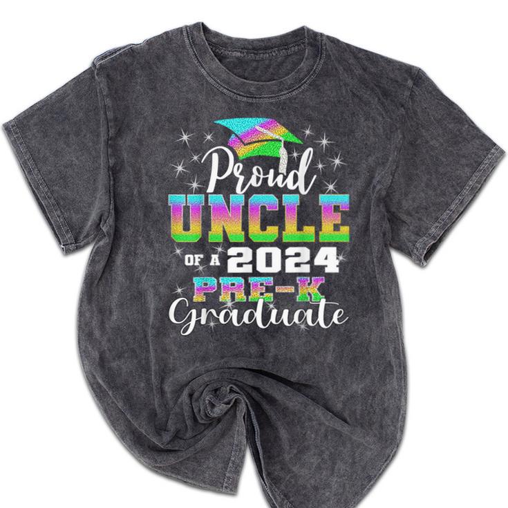 Proud Uncle Of PreK School Graduate 2024 Graduation Uncle Mineral Wash Tshirts