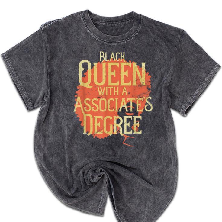 Queen Associate Degree Afrocentric Graduation T Shirt Mineral Wash Tshirts