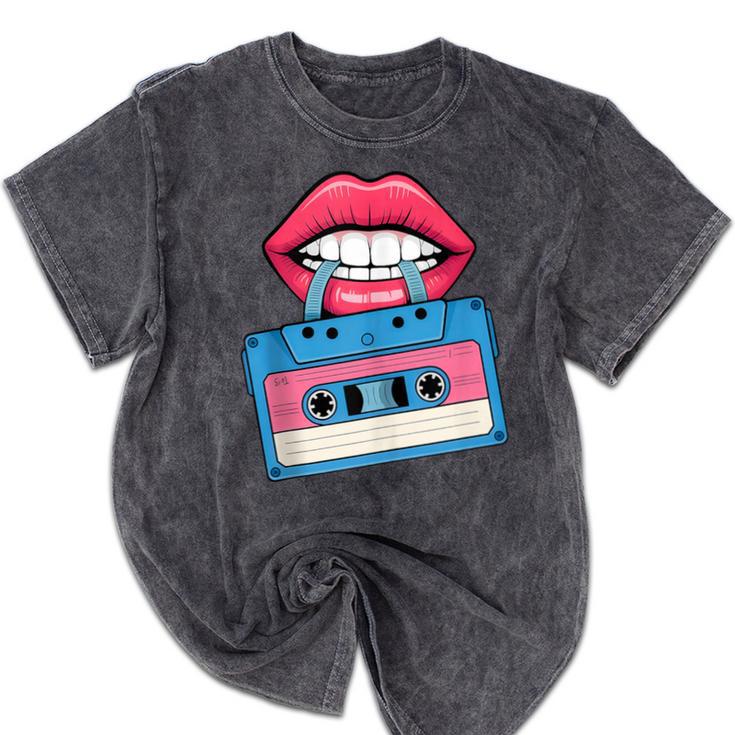 Retro 80s And 90s Cassette Perfect For Nostalgia Mineral Wash Tshirts