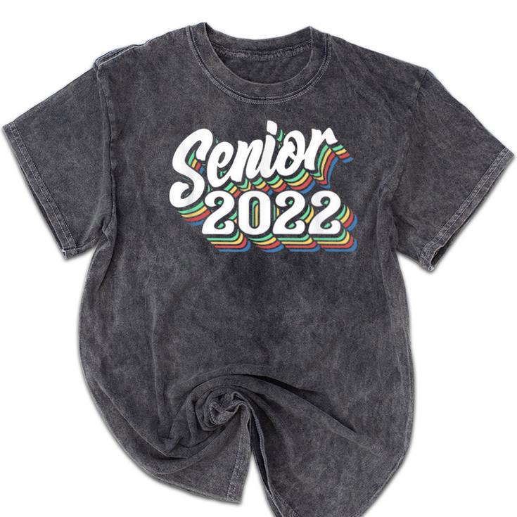 Retro Senior Class Of 2022 Men Women Graduation 90's Grad Mineral Wash Tshirts