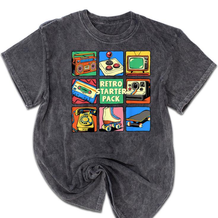 Retro Starter Pack 80s 90s Vintage Nostalgia Cassette Tape Mineral Wash Tshirts