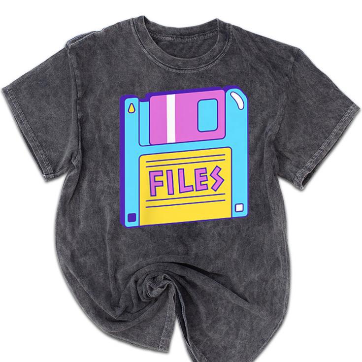 Retro TechnologyOld School Floppy Nostalgia 90s Generation Mineral Wash Tshirts