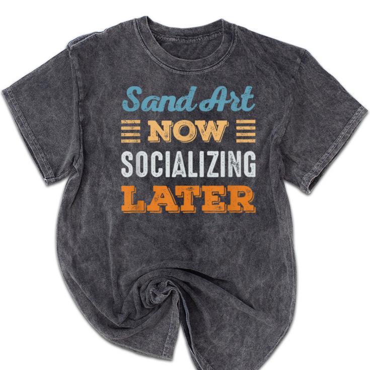 Sand Art Now Minimal Socializing Introvert Vintage Mineral Wash Tshirts