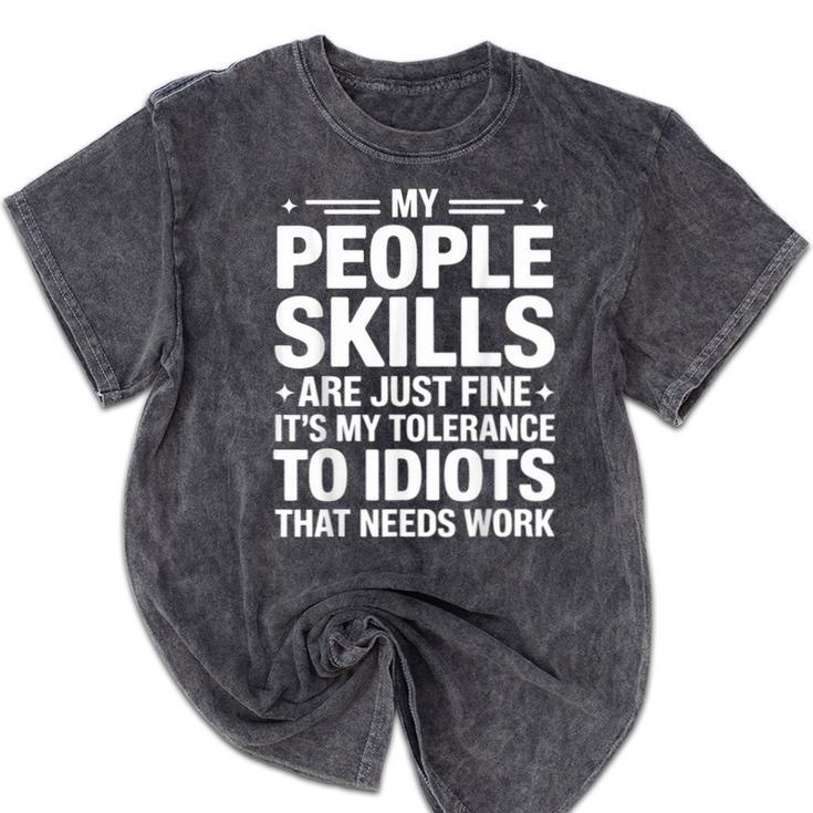 Sarcastic Saying Humor Introvert Workplace Attitude Mineral Wash Tshirts