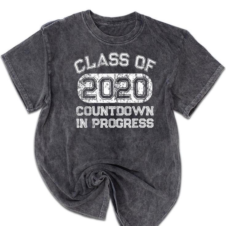 Senior 2020 Countdown To Graduation T-Shirt Mineral Wash Tshirts