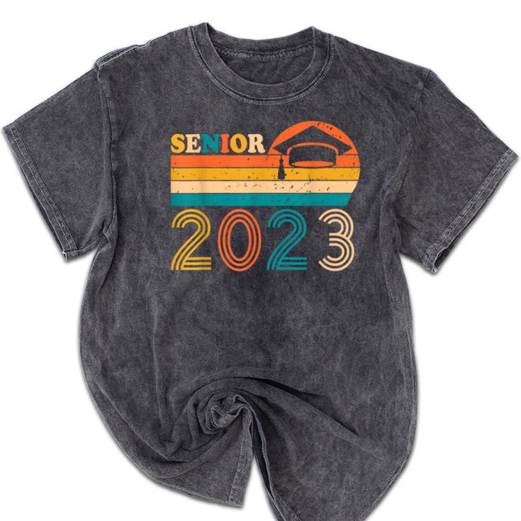 Senior 2023 Retro Class Of 2023 Seniors Graduation 23 Mineral Wash Tshirts