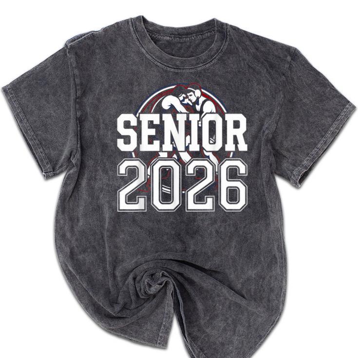 Senior 2026 Wrestling Class Of 2026 Wrestler Graduation Mineral Wash Tshirts