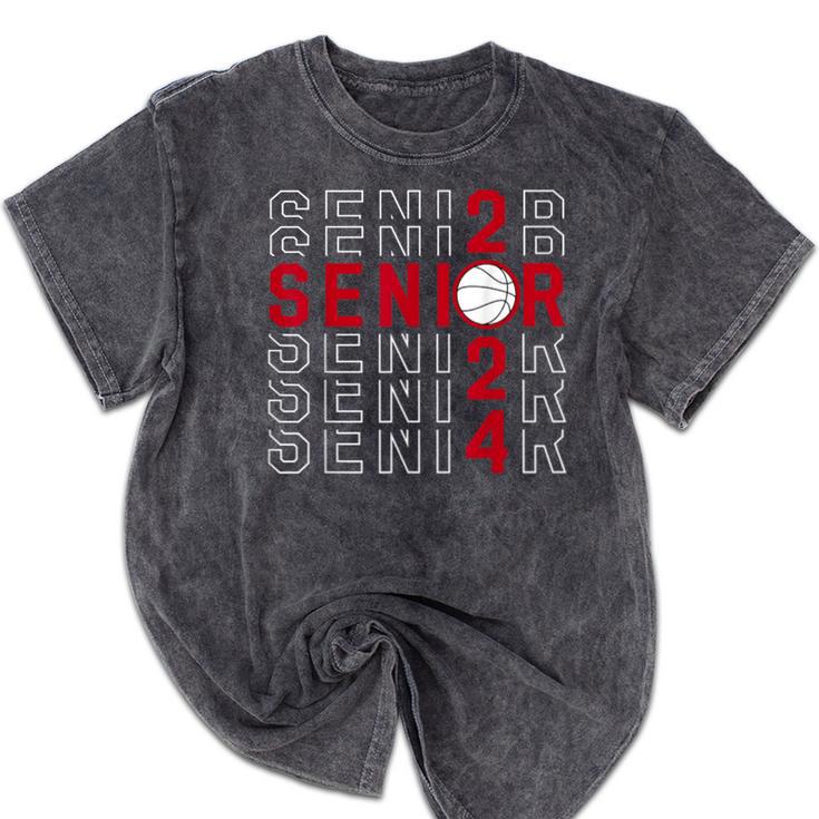 Senior Class Of 2024 Graduation 2024 Maroon Basketball Mineral Wash Tshirts