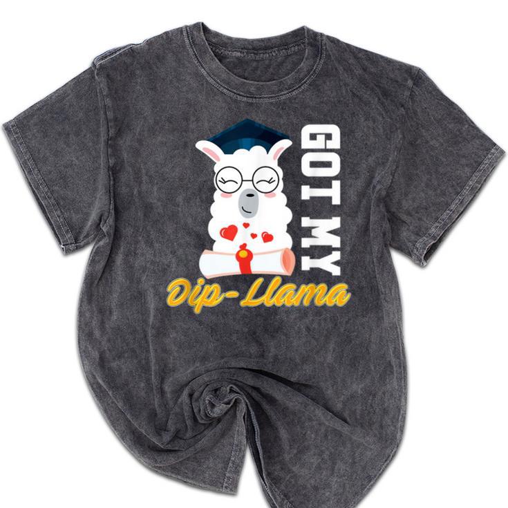 Senior Graduation TShirt 2019 Got My Dip-Llama Diploma Shirt Mineral Wash Tshirts