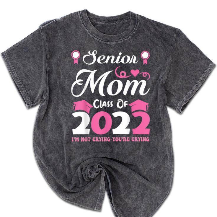 Senior Mom Of A Class Of 2022 Heart School Graduation Mineral Wash Tshirts
